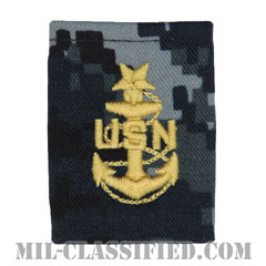 上級上等兵曹（Senior Chief Petty Officer）[NWU Type1/ゴアテックスパーカー用スライドオン階級章]画像
