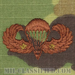 戦闘空挺章 (ベーシック) 降下2回（Combat Parachutist Badge, Basic, Two Jump）[OCP/ブラウン刺繍/パッチ]画像