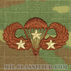 戦闘空挺章 (ベーシック) 降下3回（Combat Parachutist Badge, Basic, Three Jump）[OCP/ブラウン刺繍/パッチ]画像