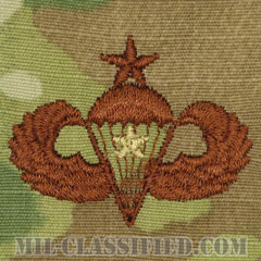 戦闘空挺章 (シニア) 降下1回（Combat Parachutist Badge, Senior, One Jump）[OCP/ブラウン刺繍/パッチ]画像