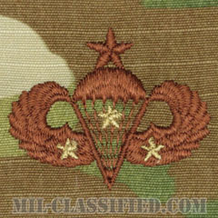 戦闘空挺章 (シニア) 降下3回（Combat Parachutist Badge, Senior, Three Jump）[OCP/ブラウン刺繍/パッチ]の画像