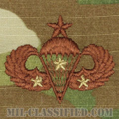 戦闘空挺章 (シニア) 降下3回（Combat Parachutist Badge, Senior, Three Jump）[OCP/ブラウン刺繍/パッチ]画像