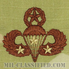 戦闘空挺章 (マスター) 降下3回（Combat Parachutist Badge, Master, Three Jump）[OCP/ブラウン刺繍/パッチ]の画像