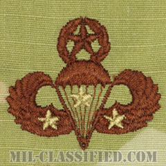 戦闘空挺章 (マスター) 降下3回（Combat Parachutist Badge, Master, Three Jump）[OCP/ブラウン刺繍/パッチ]画像