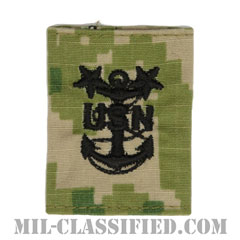 最先任上等兵曹（Master Chief Petty Officer）[NWU Type3（AOR2）/ユニフォーム・パーカー用スライドオン階級章]の画像