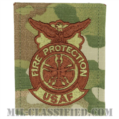 防火章（Fire Protection Badge, Fire Chiefs and Base Fire Marshal）[OCP/ブラウン刺繍/ベルクロ付パッチ]画像