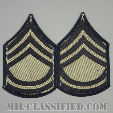 技術軍曹 (T/SGT)（Technical Sergeant 2nd Grade）[機械織りタイプ/階級章（1942-1948）/パッチ/ペア（2枚1組）/1点物]の画像