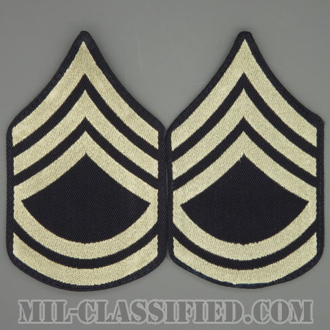 技術軍曹 (T/SGT)（Technical Sergeant 2nd Grade）[機械織りタイプ/階級章（1942-1948）/パッチ/ペア（2枚1組）/1点物]の画像