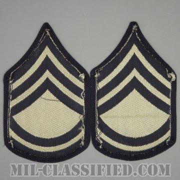 技術軍曹 (T/SGT)（Technical Sergeant 2nd Grade）[機械織りタイプ/階級章（1942-1948）/パッチ/ペア（2枚1組）/1点物]画像
