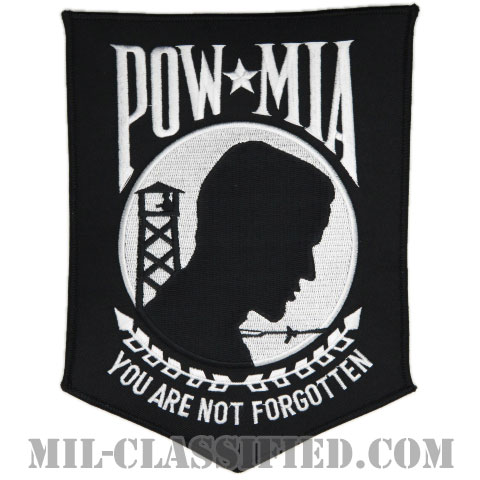 POW/MIA（戦争捕虜・戦闘中行方不明）（Prisoner of War / Missing in Action）[カラー/メロウエッジ/Lサイズ（大）/バックパッチ（背中用）/ノベルティ]の画像