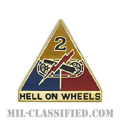 第2機甲師団（2nd Armored Division）[カラー/クレスト（Crest・DUI・DI）バッジ]の画像