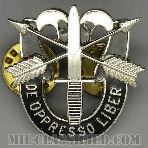 特殊部隊群（Special Forces Group）[カラー/クレスト（Crest・DUI・DI）バッジ/Kissing Dueling Skulls/1960s/中古1点物]の画像