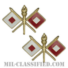 通信科章（Signal Corps）[カラー/兵科章（将校用）/バッジ/ペア（2個1組）]の画像