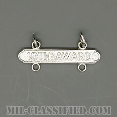 ピストル射撃技術章用バー (エキスパート再認定10回)（Pistol Expert, Requalification Bar, 10th Award）[カラー/鏡面仕上げ/バッジ]の画像