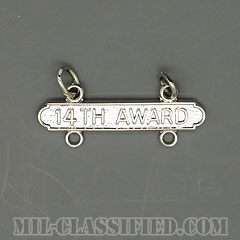ピストル射撃技術章用バー (エキスパート再認定14回)（Pistol Expert, Requalification Bar, 14th Award）[カラー/鏡面仕上げ/バッジ]の画像