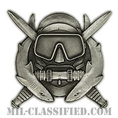 特殊作戦潜水員章（Diver Badge, Special Operations Diver）[カラー/燻し銀/バッジ]の画像