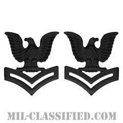 二等兵曹（Petty Officer Second Class）[サブデュード（ブラックメタル）/襟用ミニサイズ/階級章/バッジ/ペア（2個1組）]画像