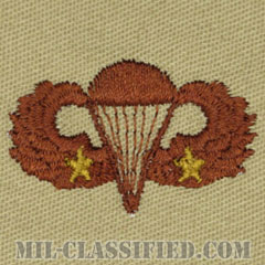 戦闘空挺章 (ベーシック) 降下2回（Combat Parachutist Badge, Basic, Two Jump）[デザート/パッチ]画像