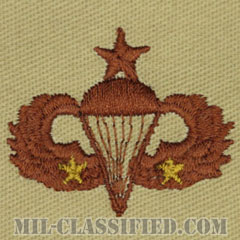 戦闘空挺章 (シニア) 降下2回（Combat Parachutist Badge, Senior, Two Jump）[デザート/パッチ]の画像