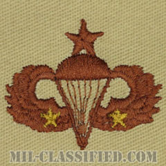 戦闘空挺章 (シニア) 降下2回（Combat Parachutist Badge, Senior, Two Jump）[デザート/パッチ]画像