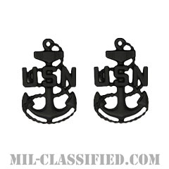 上等兵曹（Chief Petty Officer）[サブデュード（ブラックメタル）/襟用ミニサイズ/階級章/バッジ/ペア（2個1組）]の画像