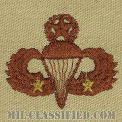 戦闘空挺章 (マスター) 降下2回（Combat Parachutist Badge, Master, Two Jump）[デザート/パッチ]の画像