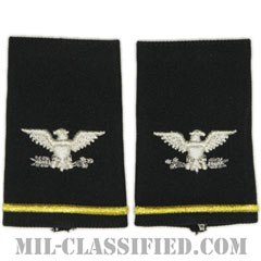 大佐（Colonel (COL)）[ブラック/ショルダー階級章/ショートサイズ肩章/ペア（2枚1組）]画像