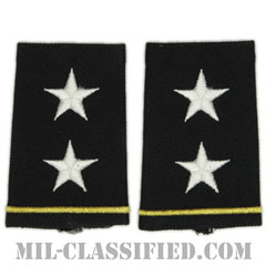 少将（Major General (MG)）[ブラック/ショルダー階級章/ショートサイズ肩章/ペア（2枚1組）]画像