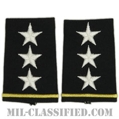 中将（Lieutenant General (LTG)）[ブラック/ショルダー階級章/ショートサイズ肩章/ペア（2枚1組）]画像