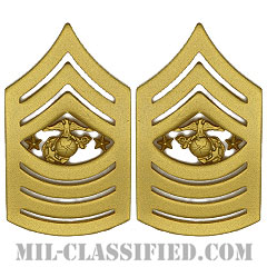 海兵隊最先任上級曹長（Sergeant Major of the Marine Corps (SgtMajMC)）[カラー（マットゴールド）/階級章/バッジ/ペア（2個1組）]画像