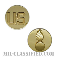 ★アメリカ軍＊１９４０年代＊陸軍＊第１８５歩兵連隊ＤＩバッジ＋将校兵科章（実物） ☆アメリカ軍＊1940年代＊陸軍＊第185歩兵連隊DIバッジ＋将校