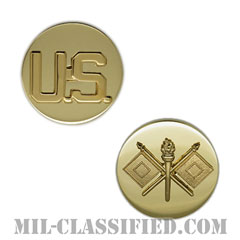 通信科章（Signal Corps）[カラー/兵科章U.S.章セット（下士官用）/バッジ/ペア（2個1組）]の画像