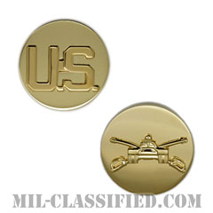 機甲科章（Armor）[カラー/兵科章U.S.章セット（下士官用）/バッジ/ペア（2個1組）]の画像