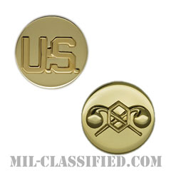 化学科章（Chemical Corps）[カラー/兵科章U.S.章セット（下士官用）/バッジ/ペア（2個1組）]の画像