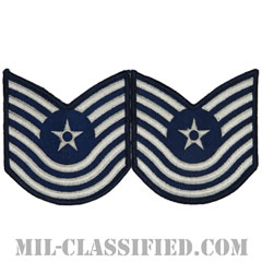 曹長（Master Sergeant）[カラー/メロウエッジ/空軍階級章（-1991）/Large（男性用）/パッチ/ペア（2枚1組）]画像