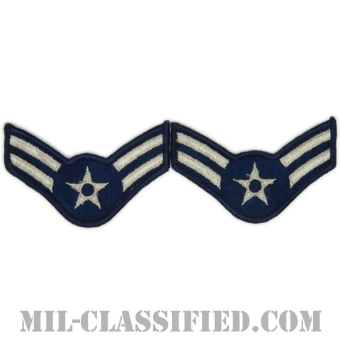ニ等空兵/一等空兵（Airman Second Class/First Class）[カラー/メロウエッジ/空軍階級章（1967-1976）/Large（男性用）/パッチ/ペア（2枚1組）]の画像