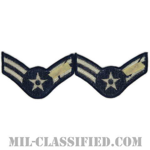 ニ等空兵/一等空兵（Airman Second Class/First Class）[カラー/メロウエッジ/空軍階級章（1967-1976）/Large（男性用）/パッチ/ペア（2枚1組）]画像