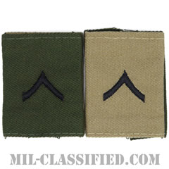 一等兵（Private Second Class (PV2)）[リバーシブル（サブデュード・デザート）/ゴアテックスパーカー用スライドオン階級章]の画像