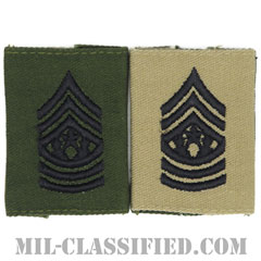 最先任上級曹長（Command Sergeant Major (CSM)）[リバーシブル（サブデュード・デザート）/ゴアテックスパーカー用スライドオン階級章]の画像