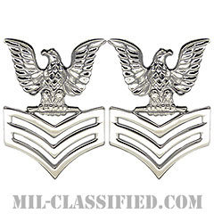 一等兵曹（Petty Officer First Class）[カラー/コート用レギュラーサイズ/階級章/バッジ/ペア（2個1組）]の画像