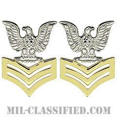 一等兵曹（ゴールド）（Petty Officer First Class, Good conduct）[カラー/コート用レギュラーサイズ/階級章/バッジ/ペア（2個1組）]の画像