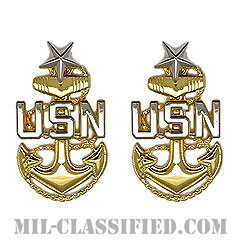 上級上等兵曹（Senior Chief Petty Officer）[カラー/コート用レギュラーサイズ/階級章/バッジ/ペア（2個1組）]の画像