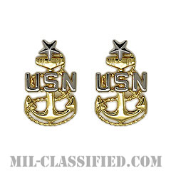 上級上等兵曹（Senior Chief Petty Officer）[カラー/襟用ミニサイズ/階級章/バッジ（ピンバック）/ペア（2個1組）]の画像