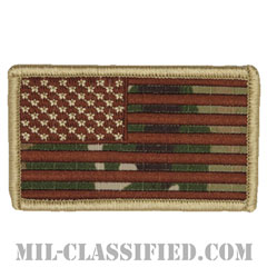 星条旗 OCP生地ブラウン刺繍（フォワード）（USA Flag (Forward)）[メロウエッジ/ベルクロ付パッチ]の画像