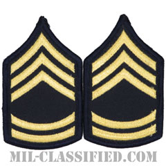 一等軍曹（Sergeant First Class (SFC)）[カラー（ブルー）/階級章（女性用）/-1996/パッチ/ペア（2枚1組）]画像