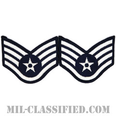 軍曹（Staff Sergeant）[カラー/メロウエッジ/空軍階級章（1991-）/Small（女性用）/パッチ/ペア（2枚1組）]の画像