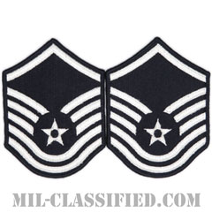 曹長（Master Sergeant）[カラー/メロウエッジ/空軍階級章（1991-）/Small（女性用）/パッチ/ペア（2枚1組）]画像