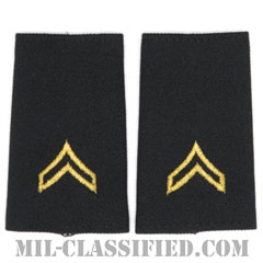 伍長（Corporal (CPL)）[ブラック/ショルダー階級章/ショートサイズ肩章/ペア（2枚1組）]画像