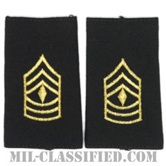 先任曹長（First Sergeant (1SG)）[ブラック/ショルダー階級章/ショートサイズ肩章/ペア（2枚1組）]画像
