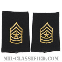 上級曹長（Sergeant Major (SGM)）[ブラック/ショルダー階級章/ショートサイズ肩章/ペア（2枚1組）]画像